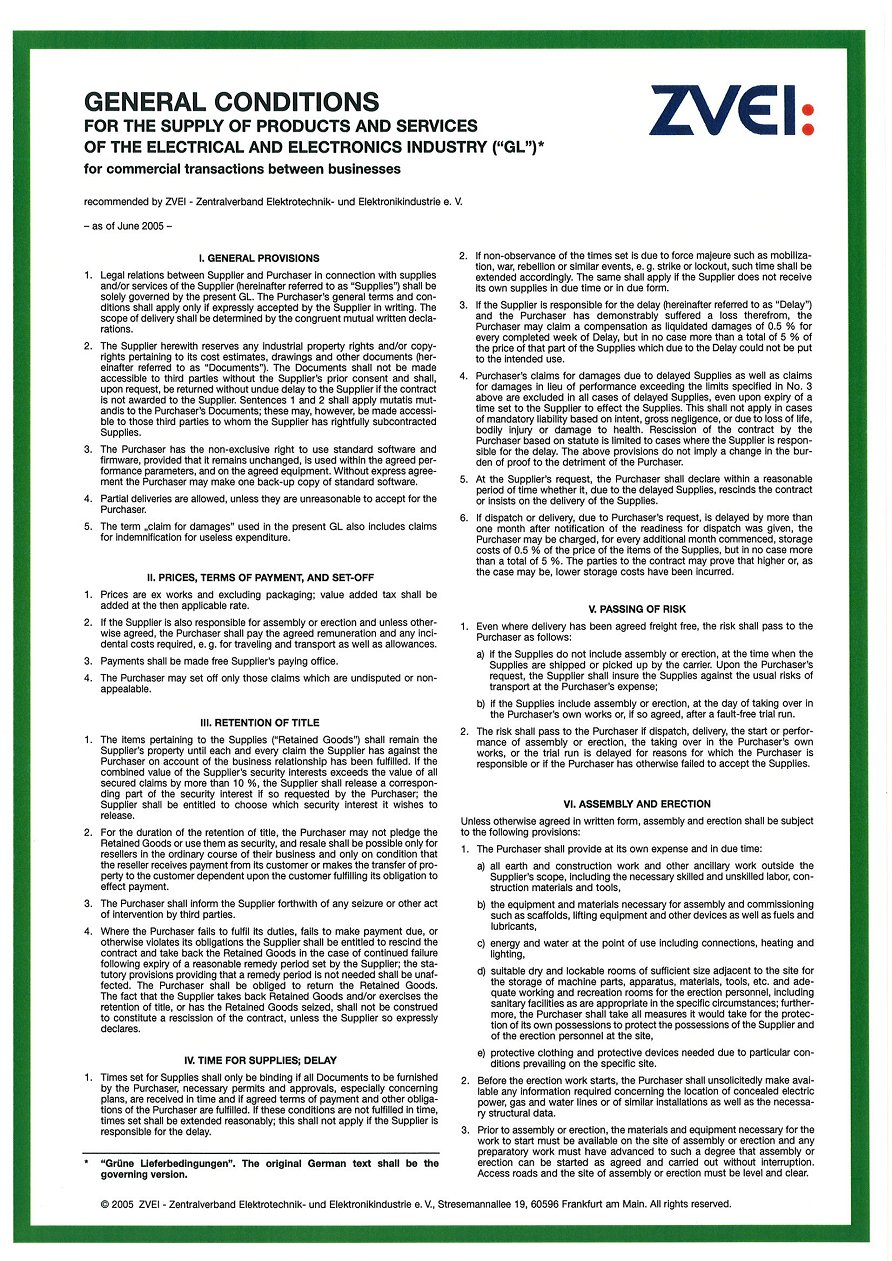 General conditions a